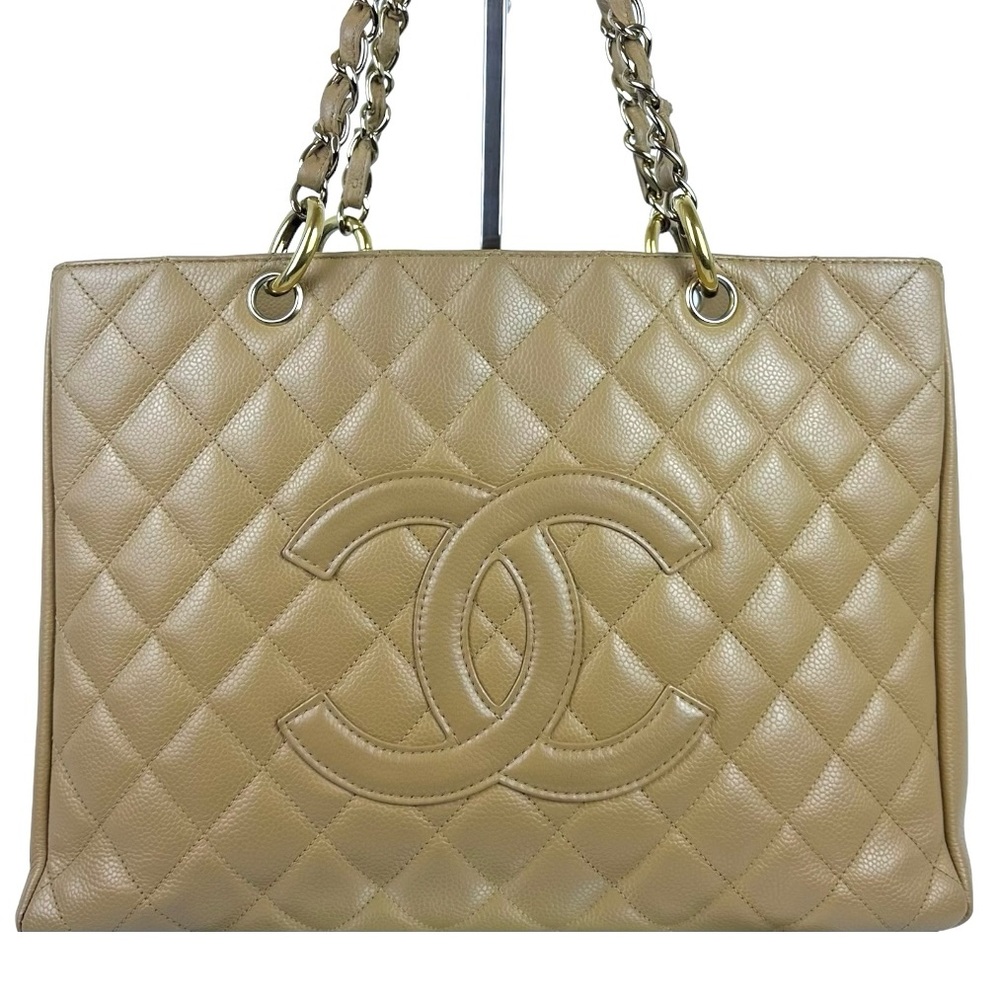CHANEL GRAND SHOPPING TOTE BEIGE GHW